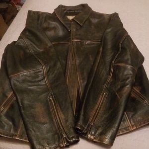 Mens black leather jacket